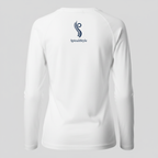 Camiseta blanca manga larga raglan con logo azul marino