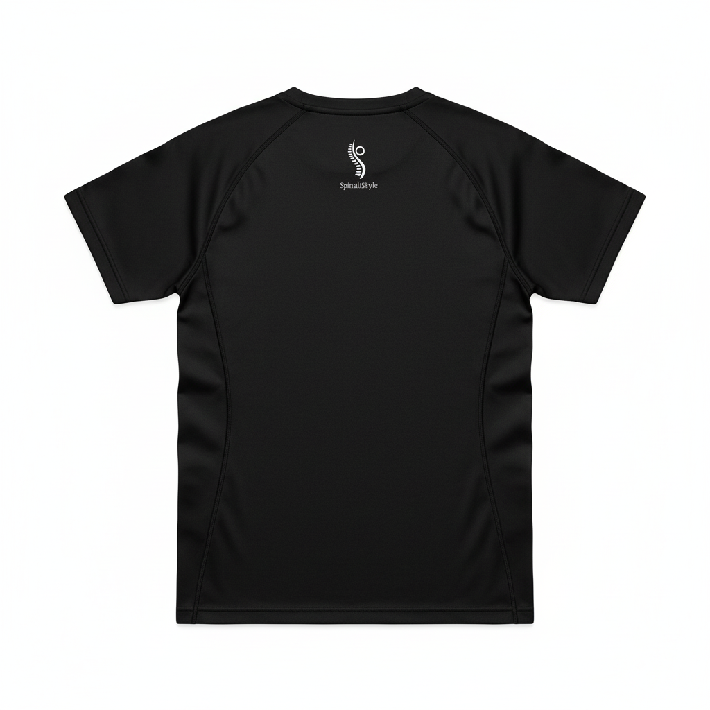 Camiseta Ergonómica Manga Corta Negra