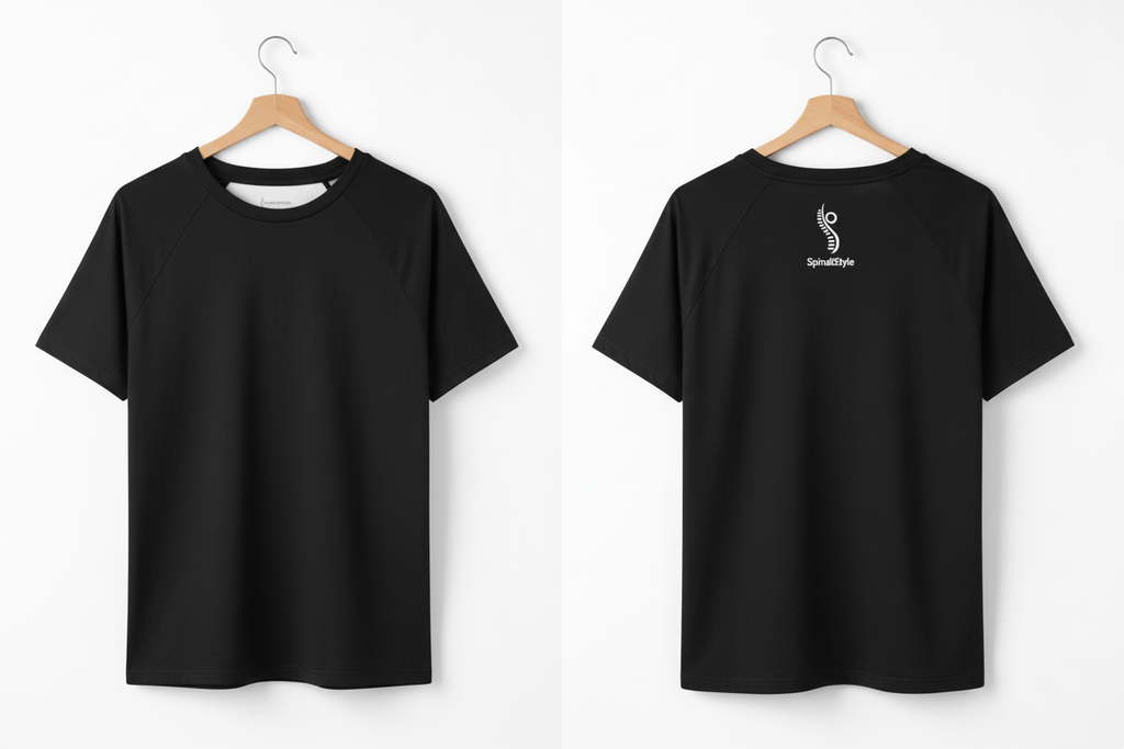 Camiseta Ergonómica Manga Corta Negra