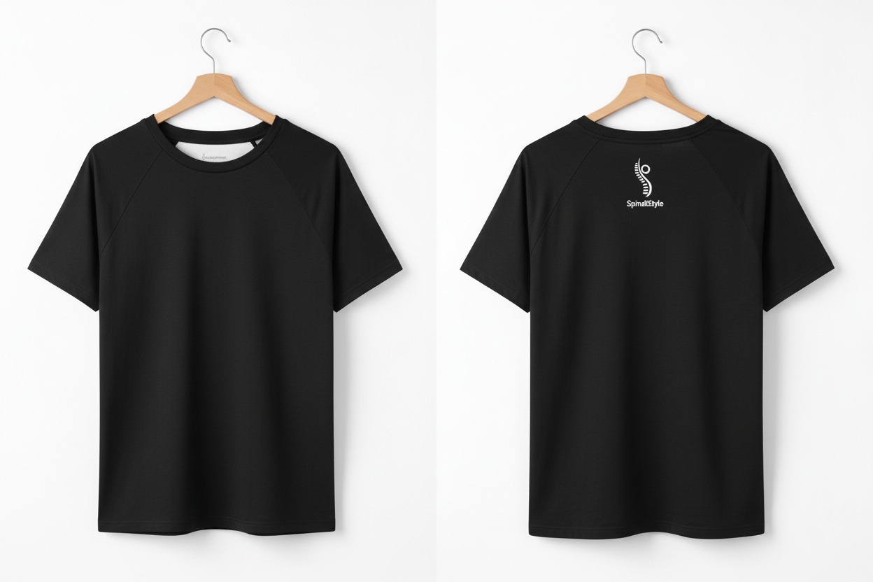 Camiseta Ergonómica Manga Corta Negra