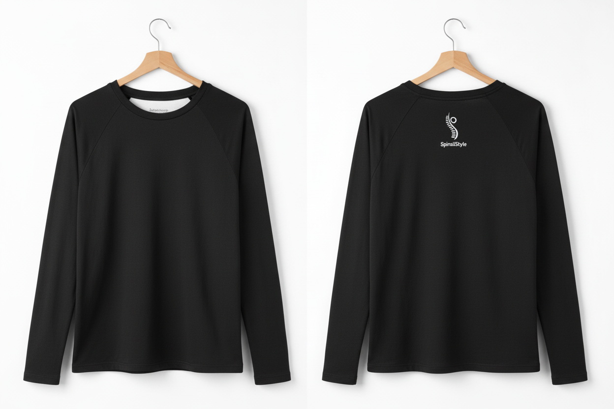 Camiseta Ergonómica Manga Larga Negra