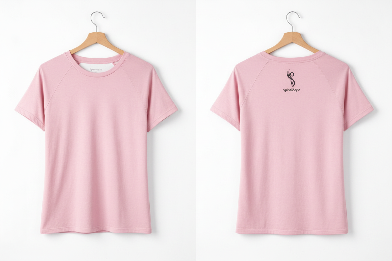 Camiseta Ergonómica Manga Corta Rosa Pastel