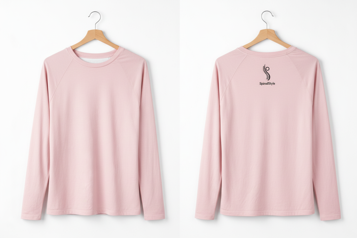 Camiseta Ergonómica Manga Larga Rosa Pastel