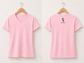 Camiseta ergonómica SpinaliStyle mujer rosa, vista frontal y trasera